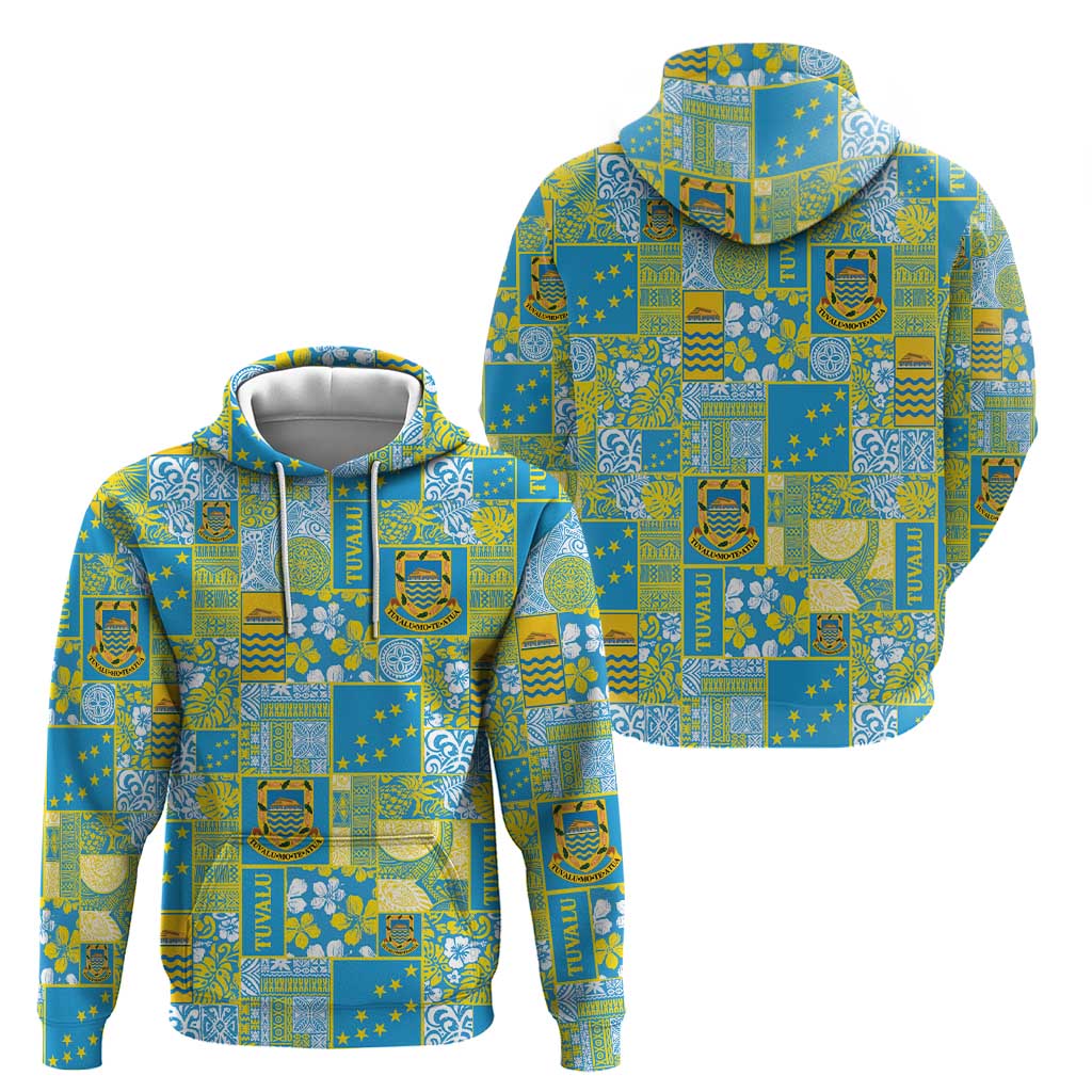Tuvalu Manuia te Kilisimasi Zip Hoodie Pacific Patchwork Xmas Vibes - Polynesian Pride