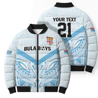 Fiji Football Custom Bomber Puffer Jacket Bula Boys Go Champions - Polynesian Pride