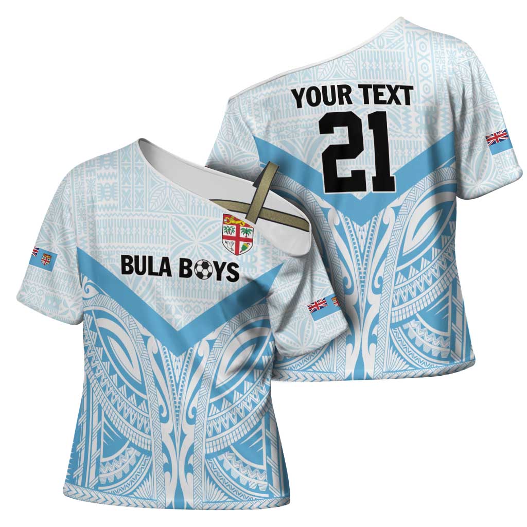 Fiji Football Custom Cross Shoulder Shirt Bula Boys Go Champions - Polynesian Pride