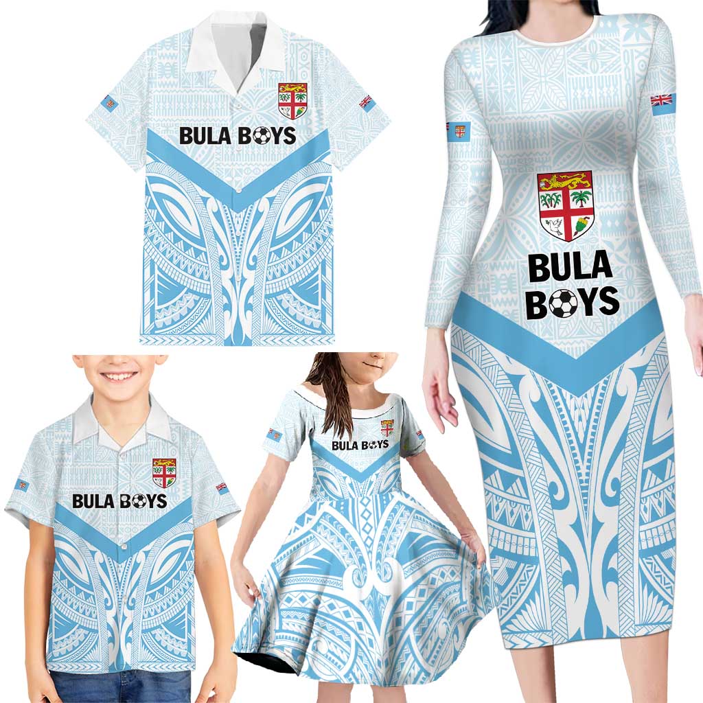 Fiji Football Custom Family Matching Long Sleeve Bodycon Dress and Hawaiian Shirt Bula Boys Go Champions LT9 - Polynesian Pride