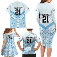 Fiji Football Custom Family Matching Long Sleeve Bodycon Dress and Hawaiian Shirt Bula Boys Go Champions LT9 - Polynesian Pride