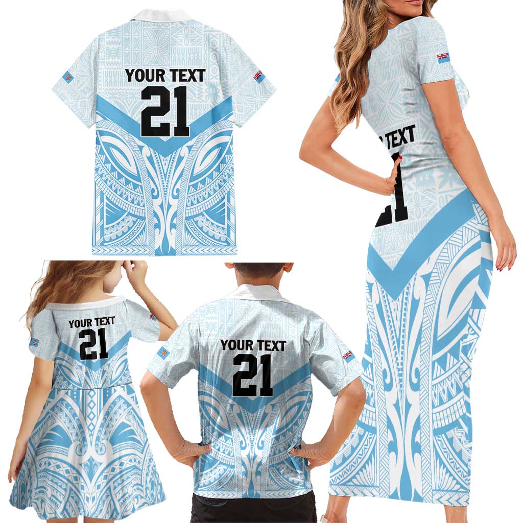 Fiji Football Custom Family Matching Short Sleeve Bodycon Dress and Hawaiian Shirt Bula Boys Go Champions LT9 - Polynesian Pride