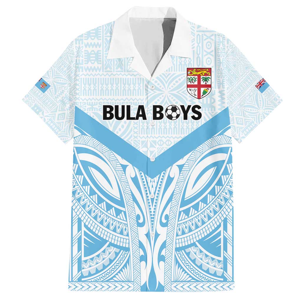 Fiji Football Custom Family Matching Short Sleeve Bodycon Dress and Hawaiian Shirt Bula Boys Go Champions LT9 Dad's Shirt - Short Sleeve Blue - Polynesian Pride