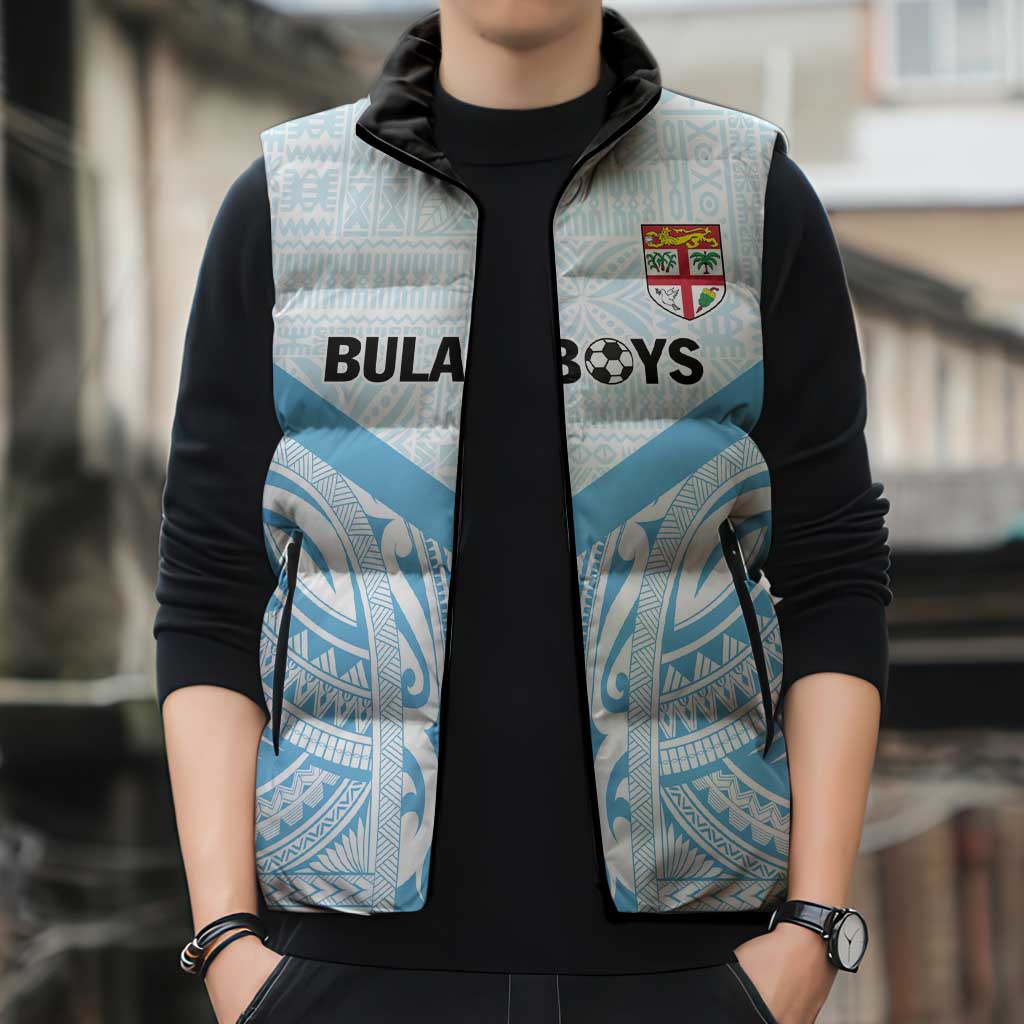 Fiji Football Custom Sleeveless Puffer Jacket Bula Boys Go Champions - Polynesian Pride