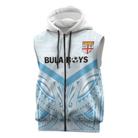 Fiji Football Custom Sleeveless Zip Hoodie Bula Boys Go Champions - Polynesian Pride