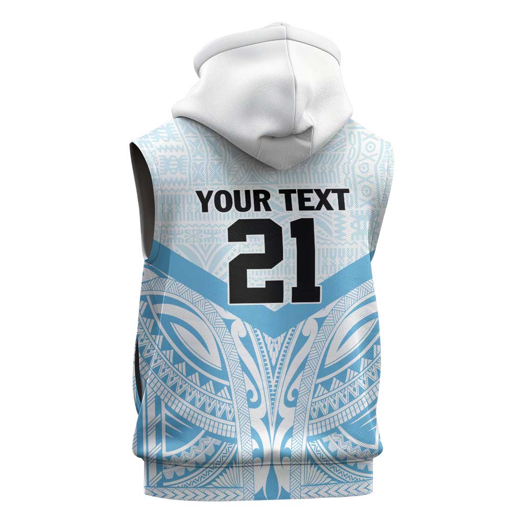 Fiji Football Custom Sleeveless Zip Hoodie Bula Boys Go Champions - Polynesian Pride