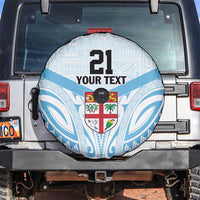 Fiji Football Custom Spare Tire Cover Bula Boys Go Champions LT9 Blue - Polynesian Pride