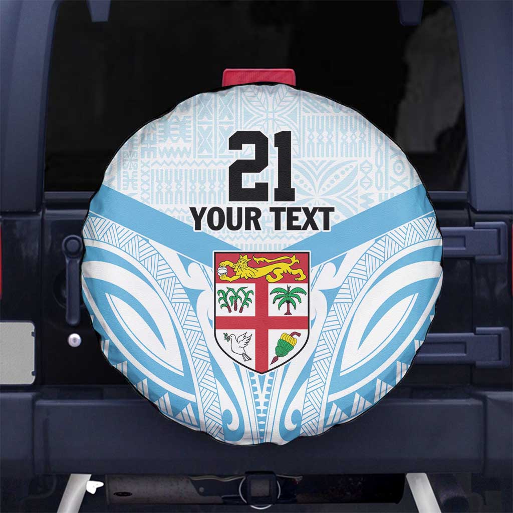Fiji Football Custom Spare Tire Cover Bula Boys Go Champions LT9 No hole Blue - Polynesian Pride