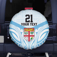 Fiji Football Custom Spare Tire Cover Bula Boys Go Champions LT9 No hole Blue - Polynesian Pride
