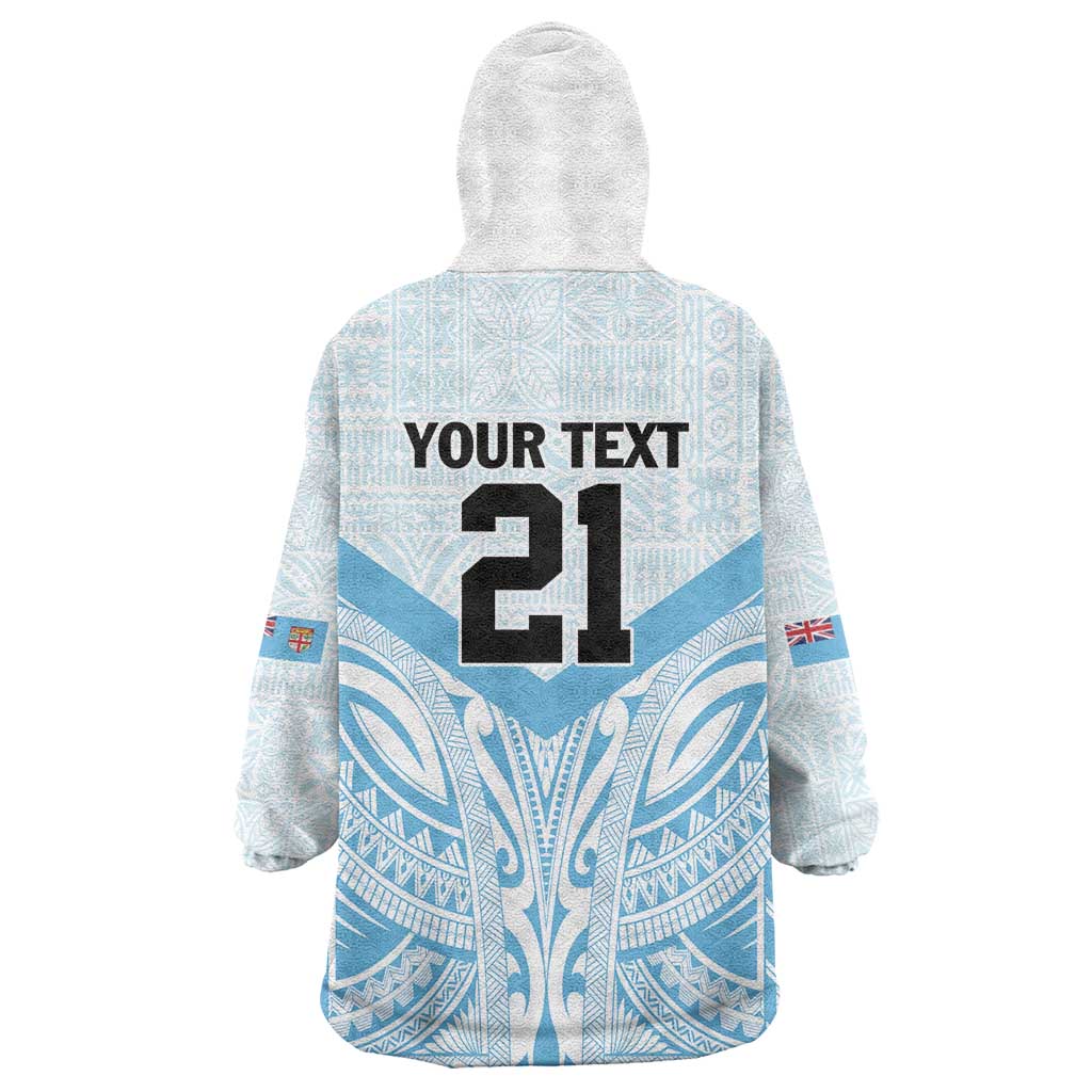 Fiji Football Custom Wearable Blanket Hoodie Bula Boys Go Champions