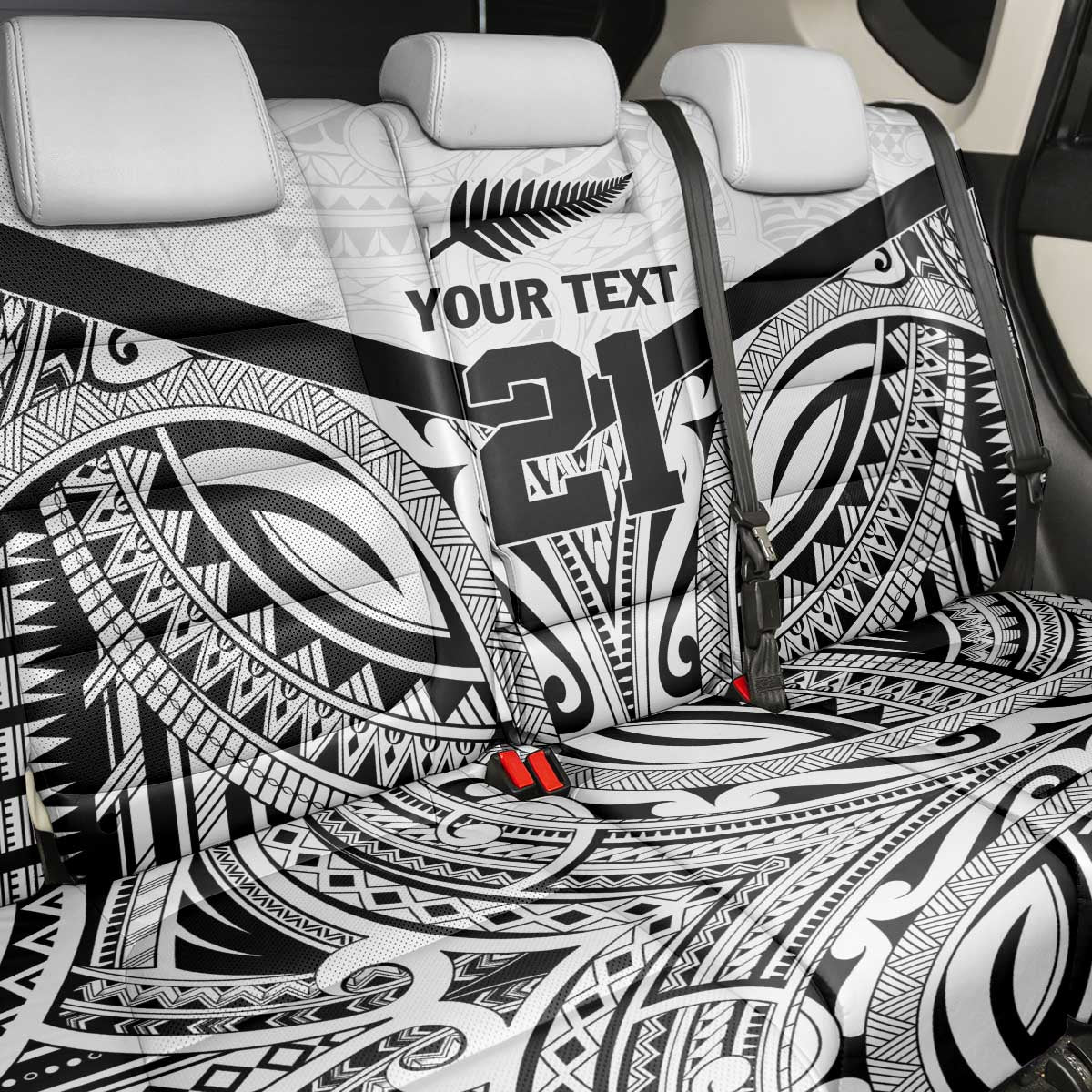 New Zealand Football Custom Back Car Seat Cover All White Fern Go Champions LT9 - Polynesian Pride