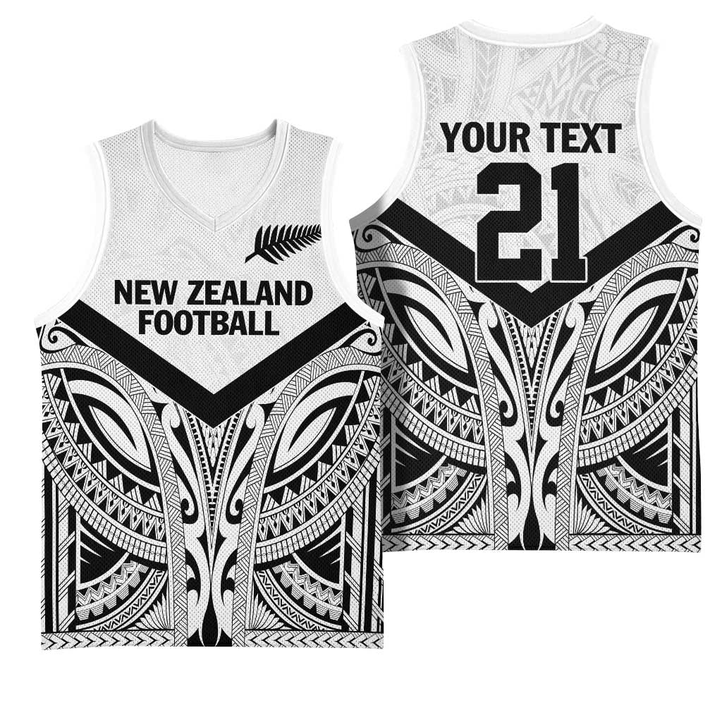 New Zealand Football Custom Basketball Jersey All White Fern Go Champions - Polynesian Pride