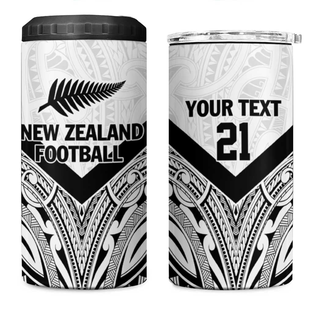 New Zealand Football Custom 4 in 1 Can Cooler Tumbler All White Fern Go Champions LT9 One Size: 16 oz White - Polynesian Pride