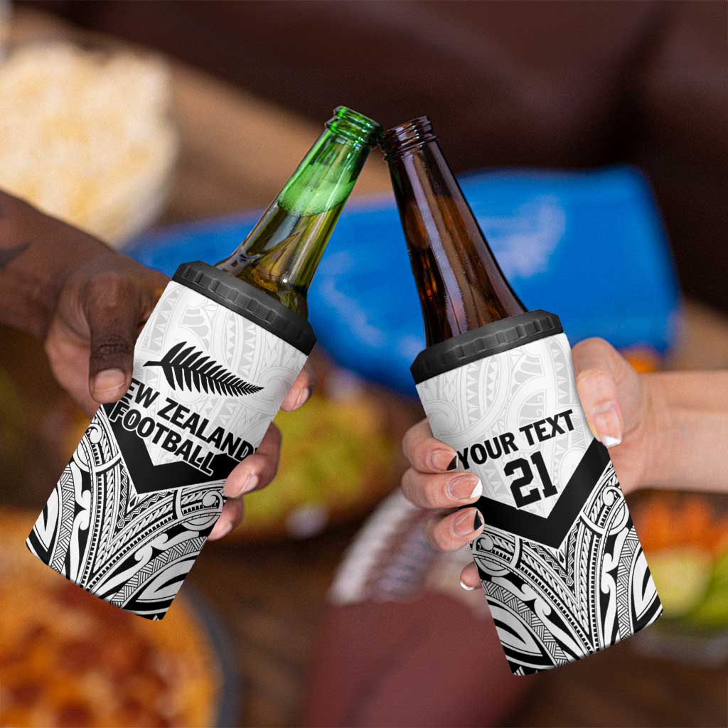 New Zealand Football Custom 4 in 1 Can Cooler Tumbler All White Fern Go Champions LT9 - Polynesian Pride