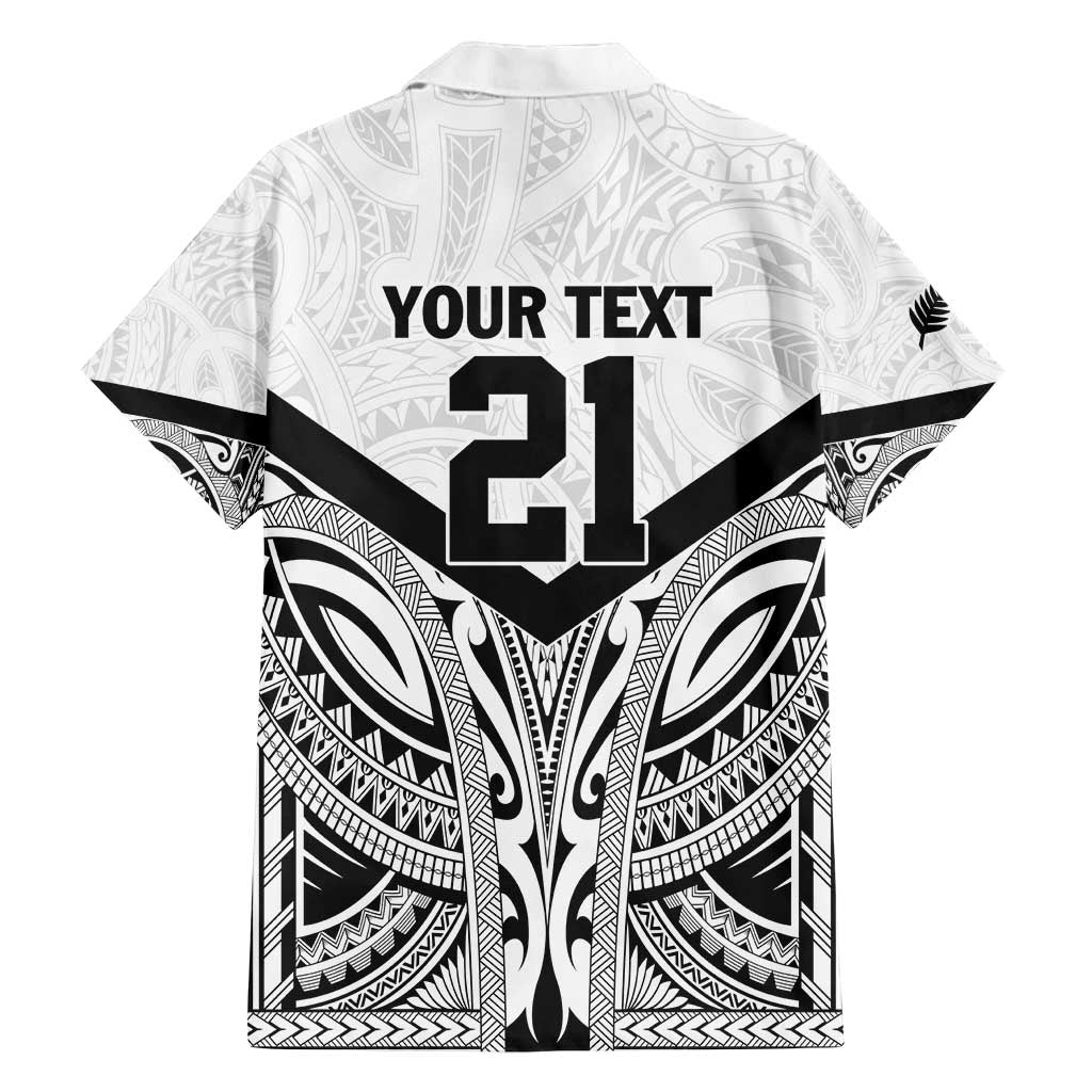 New Zealand Football Custom Family Matching Long Sleeve Bodycon Dress and Hawaiian Shirt All White Fern Go Champions LT9 - Polynesian Pride