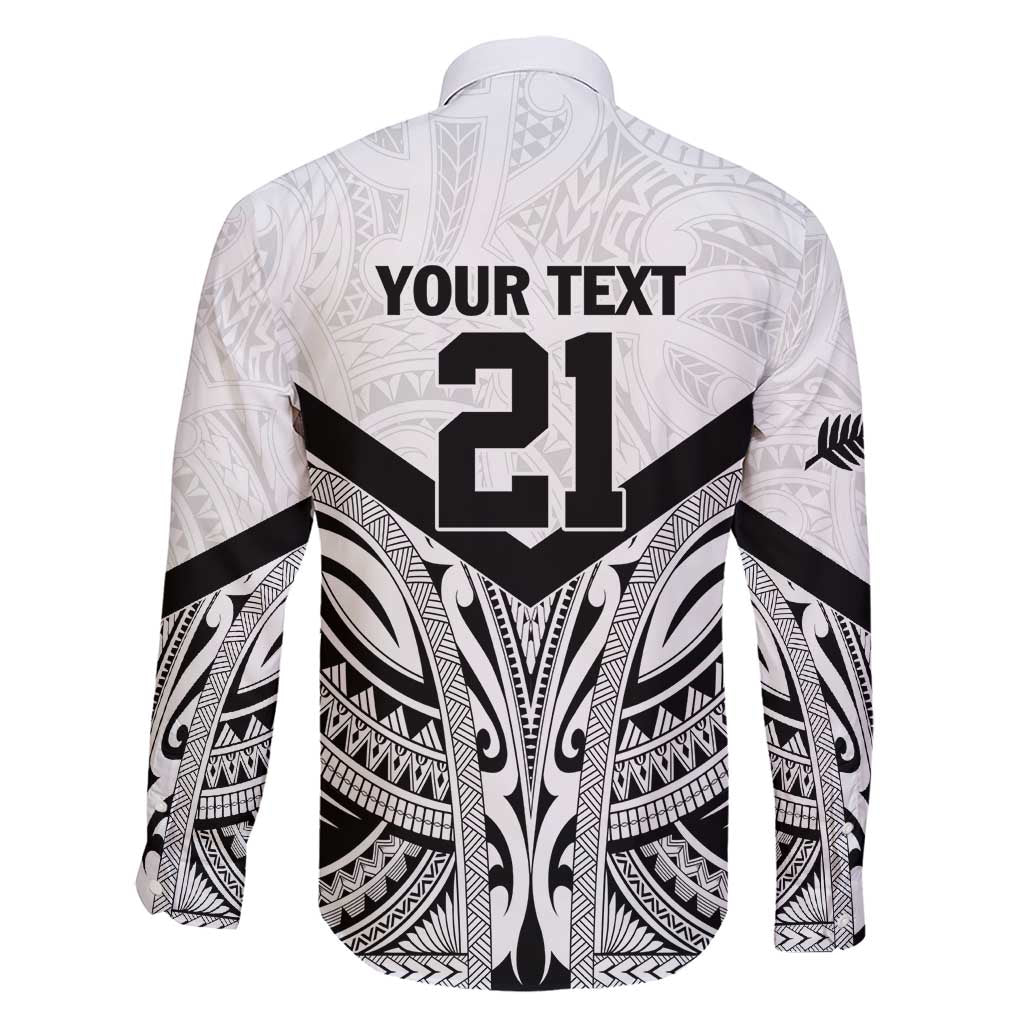 New Zealand Football Custom Family Matching Short Sleeve Bodycon Dress and Hawaiian Shirt All White Fern Go Champions LT9 - Polynesian Pride