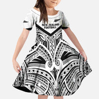 New Zealand Football Custom Family Matching Summer Maxi Dress and Hawaiian Shirt All White Fern Go Champions LT9 Daughter's Dress White - Polynesian Pride