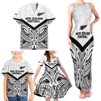 New Zealand Football Custom Family Matching Tank Maxi Dress and Hawaiian Shirt All White Fern Go Champions LT9 - Polynesian Pride