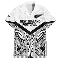 New Zealand Football Custom Family Matching Tank Maxi Dress and Hawaiian Shirt All White Fern Go Champions LT9 Dad's Shirt - Short Sleeve White - Polynesian Pride