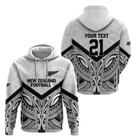 New Zealand Football Custom Hoodie All White Fern Go Champions LT9 - Polynesian Pride