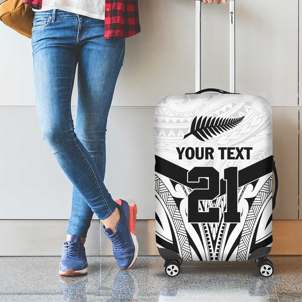 New Zealand Football Custom Luggage Cover All White Fern Go Champions LT9 - Polynesian Pride
