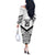 New Zealand Football Custom Off The Shoulder Long Sleeve Dress All White Fern Go Champions
