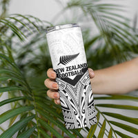 New Zealand Football Custom Skinny Tumbler All White Fern Go Champions LT9 - Polynesian Pride