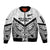 New Zealand Football Custom Sleeve Zip Bomber Jacket All White Fern Go Champions