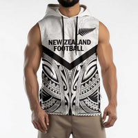 New Zealand Football Custom Sleeveless Hoodie All White Fern Go Champions LT9 - Polynesian Pride