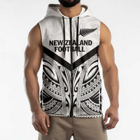 New Zealand Football Custom Sleeveless Zip Hoodie All White Fern Go Champions LT9 - Polynesian Pride