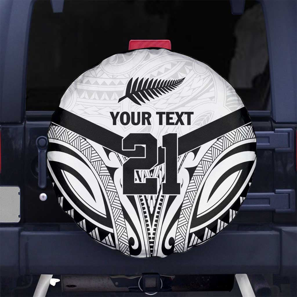 New Zealand Football Custom Spare Tire Cover All White Fern Go Champions LT9 No hole White - Polynesian Pride