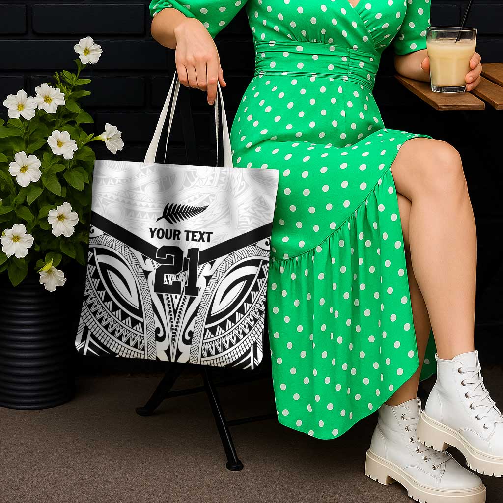 New Zealand Football Custom Tote Bag All White Fern Go Champions - Polynesian Pride