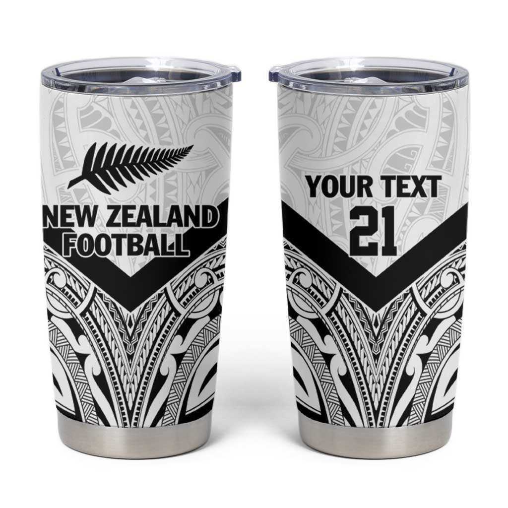 New Zealand Football Custom Tumbler Cup All White Fern Go Champions LT9 White - Polynesian Pride