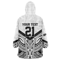New Zealand Football Custom Wearable Blanket Hoodie All White Fern Go Champions LT9 - Polynesian Pride