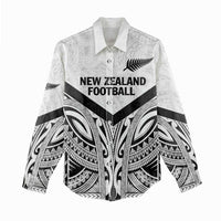 New Zealand Football Custom Women Casual Shirt All White Fern Go Champions LT9 - Polynesian Pride