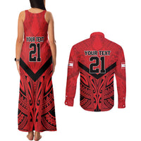 Tahiti Football Custom Couples Matching Tank Maxi Dress and Long Sleeve Button Shirt Toa Aito Go Champions LT9 - Polynesian Pride