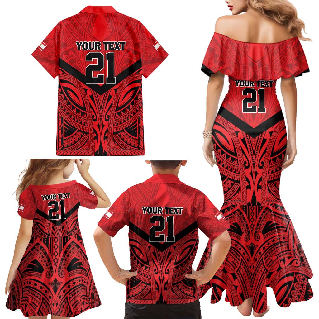 Tahiti Football Custom Family Matching Mermaid Dress and Hawaiian Shirt Toa Aito Go Champions LT9 - Polynesian Pride