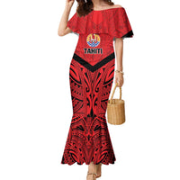 Tahiti Football Custom Family Matching Mermaid Dress and Hawaiian Shirt Toa Aito Go Champions LT9 Mom's Dress Red - Polynesian Pride