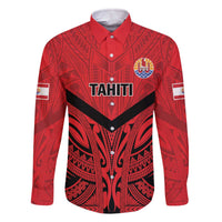 Tahiti Football Custom Family Matching Off The Shoulder Long Sleeve Dress and Hawaiian Shirt Toa Aito Go Champions LT9 Dad's Shirt - Long Sleeve Red - Polynesian Pride