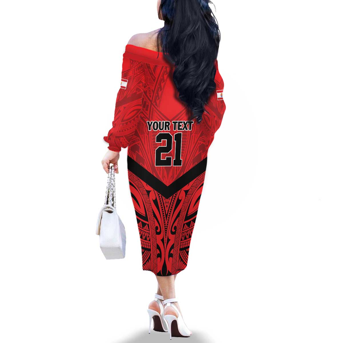 Tahiti Football Custom Family Matching Off The Shoulder Long Sleeve Dress and Hawaiian Shirt Toa Aito Go Champions LT9 - Polynesian Pride