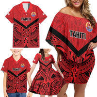 Tahiti Football Custom Family Matching Off Shoulder Short Dress and Hawaiian Shirt Toa Aito Go Champions LT9 - Polynesian Pride