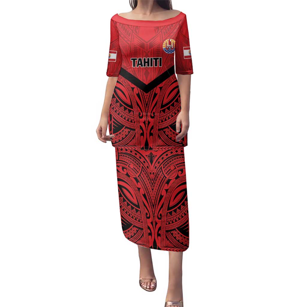 Tahiti Football Custom Family Matching Puletasi and Hawaiian Shirt Toa Aito Go Champions LT9 Mom's Dress Red - Polynesian Pride
