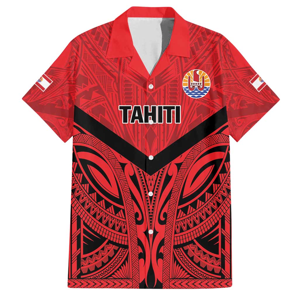 Tahiti Football Custom Family Matching Summer Maxi Dress and Hawaiian Shirt Toa Aito Go Champions LT9 Dad's Shirt - Short Sleeve Red - Polynesian Pride