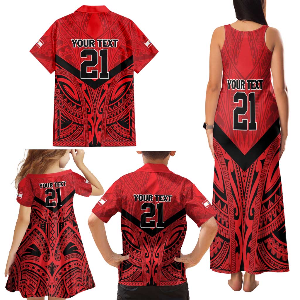 Tahiti Football Custom Family Matching Tank Maxi Dress and Hawaiian Shirt Toa Aito Go Champions LT9 - Polynesian Pride