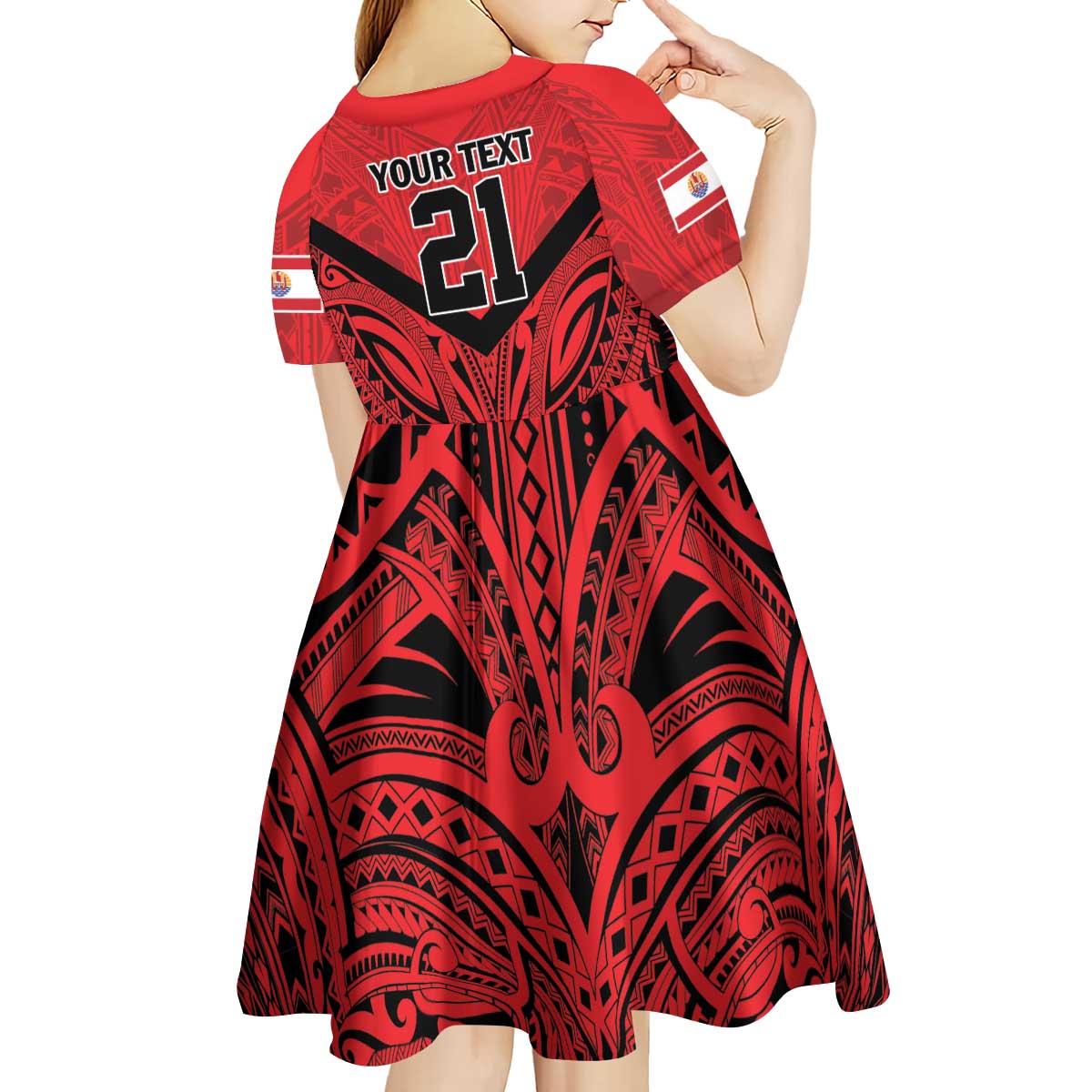 Tahiti Football Custom Kid Short Sleeve Dress Toa Aito Go Champions