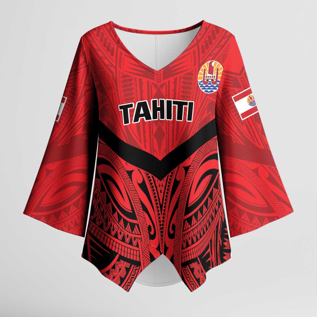 Tahiti Football Custom Kimono Sleeve Blouse Toa Aito Go Champions - Polynesian Pride