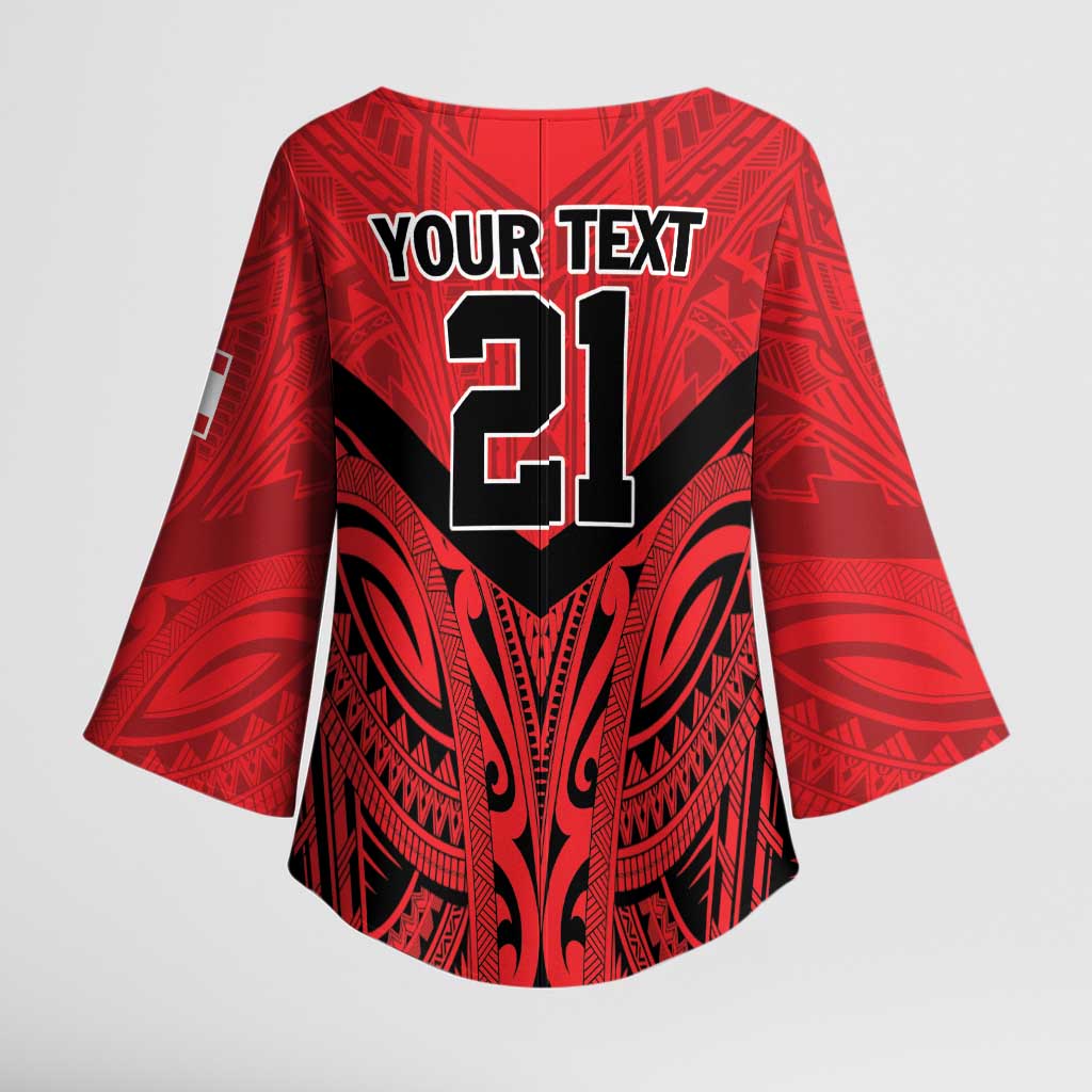 Tahiti Football Custom Kimono Sleeve Blouse Toa Aito Go Champions - Polynesian Pride