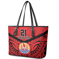 Tahiti Football Custom Leather Tote Bag Toa Aito Go Champions LT9 - Polynesian Pride