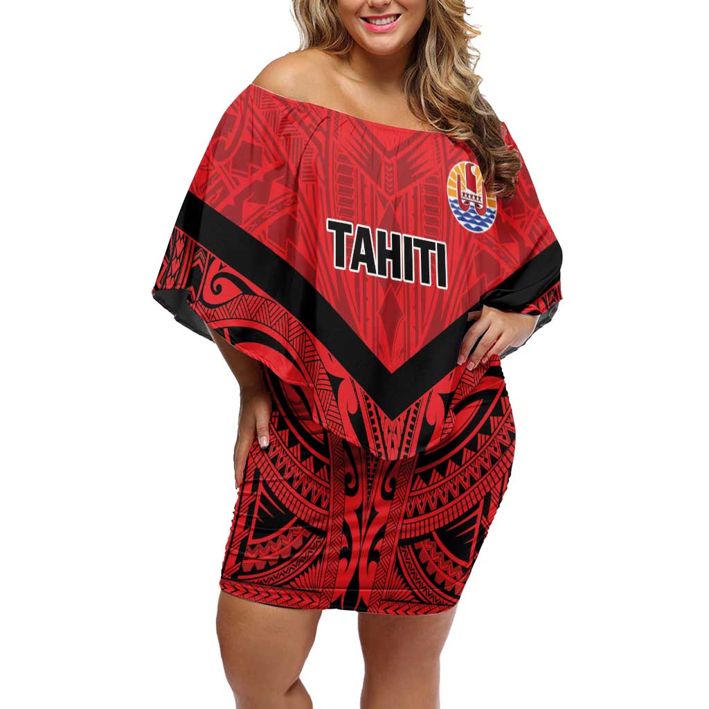 Tahiti Football Custom Off Shoulder Short Dress Toa Aito Go Champions