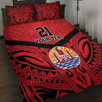 Tahiti Football Custom Quilt Bed Set Toa Aito Go Champions LT9 Red - Polynesian Pride